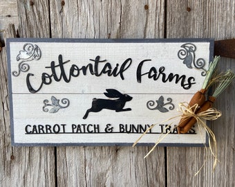 Cottontail Farms Sign with Metal Lettering