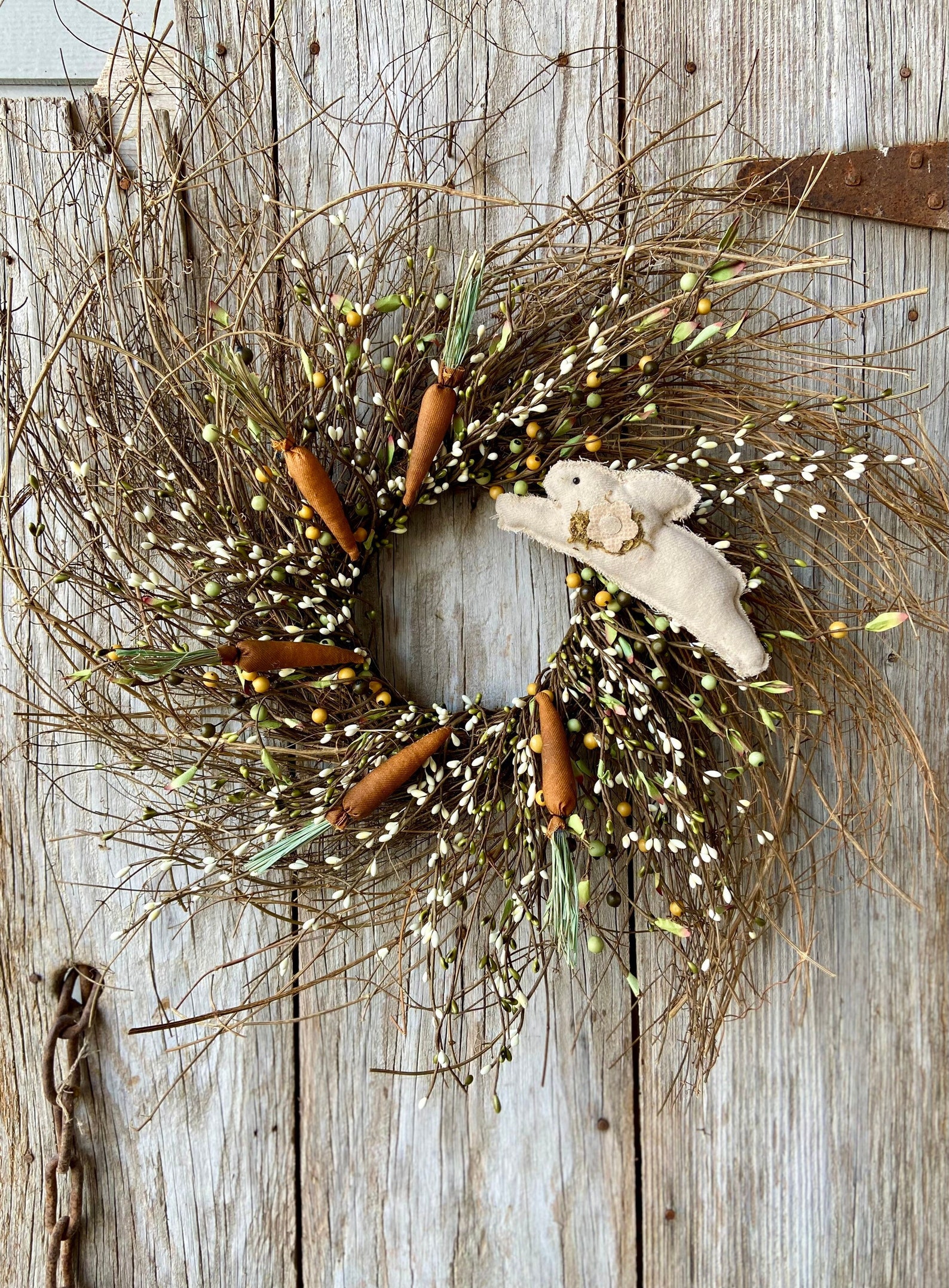 Bunny Twig Berry Wreaths with Carrots