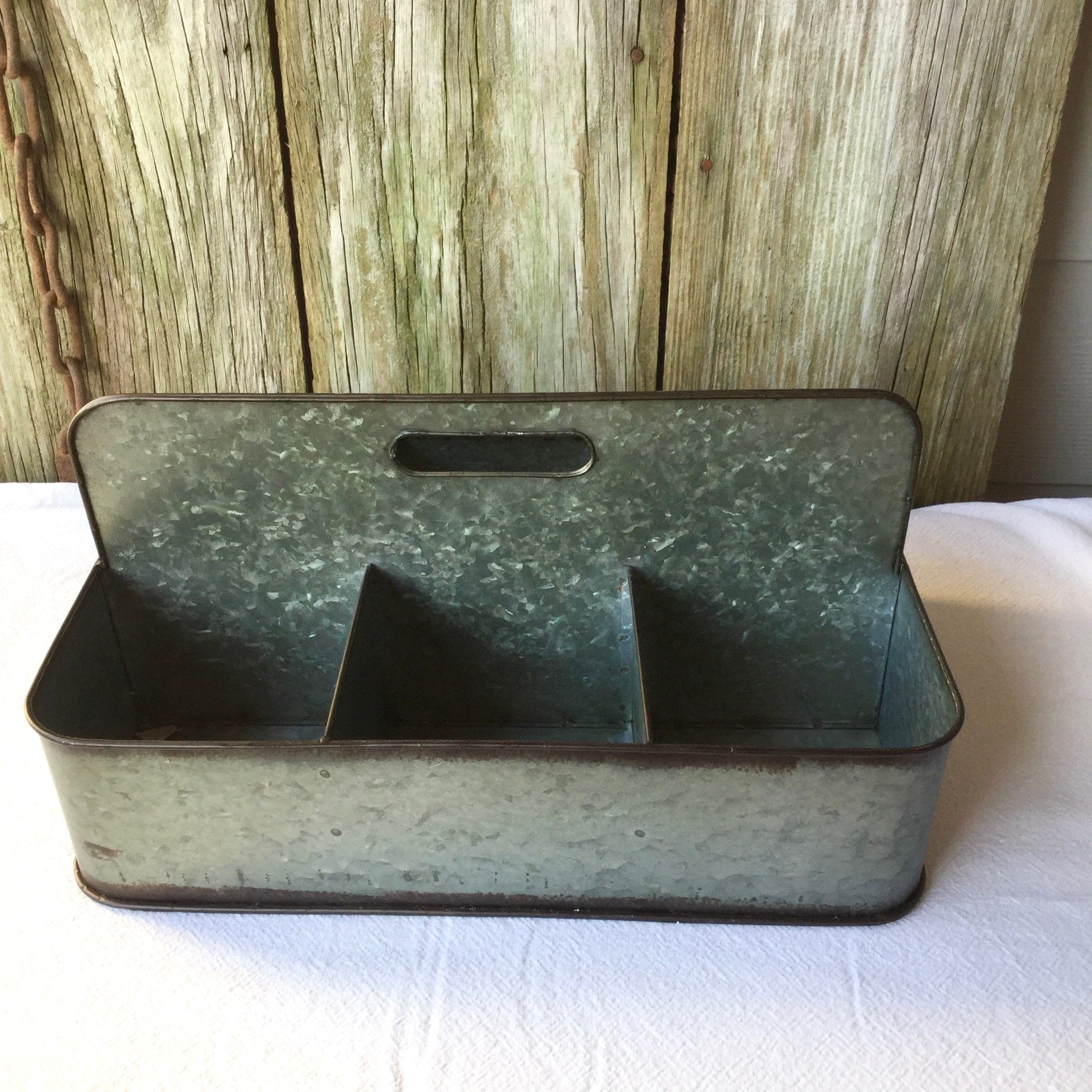 Divided Metal Farmhouse Container