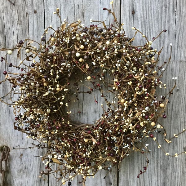Fall Wreath with Pip Berries, Pip Berry Wreath, Autumn Wreath, Grapevine Wreath, Fall Decor, Autumn Decor, Rustic Wreath, Free Shipping