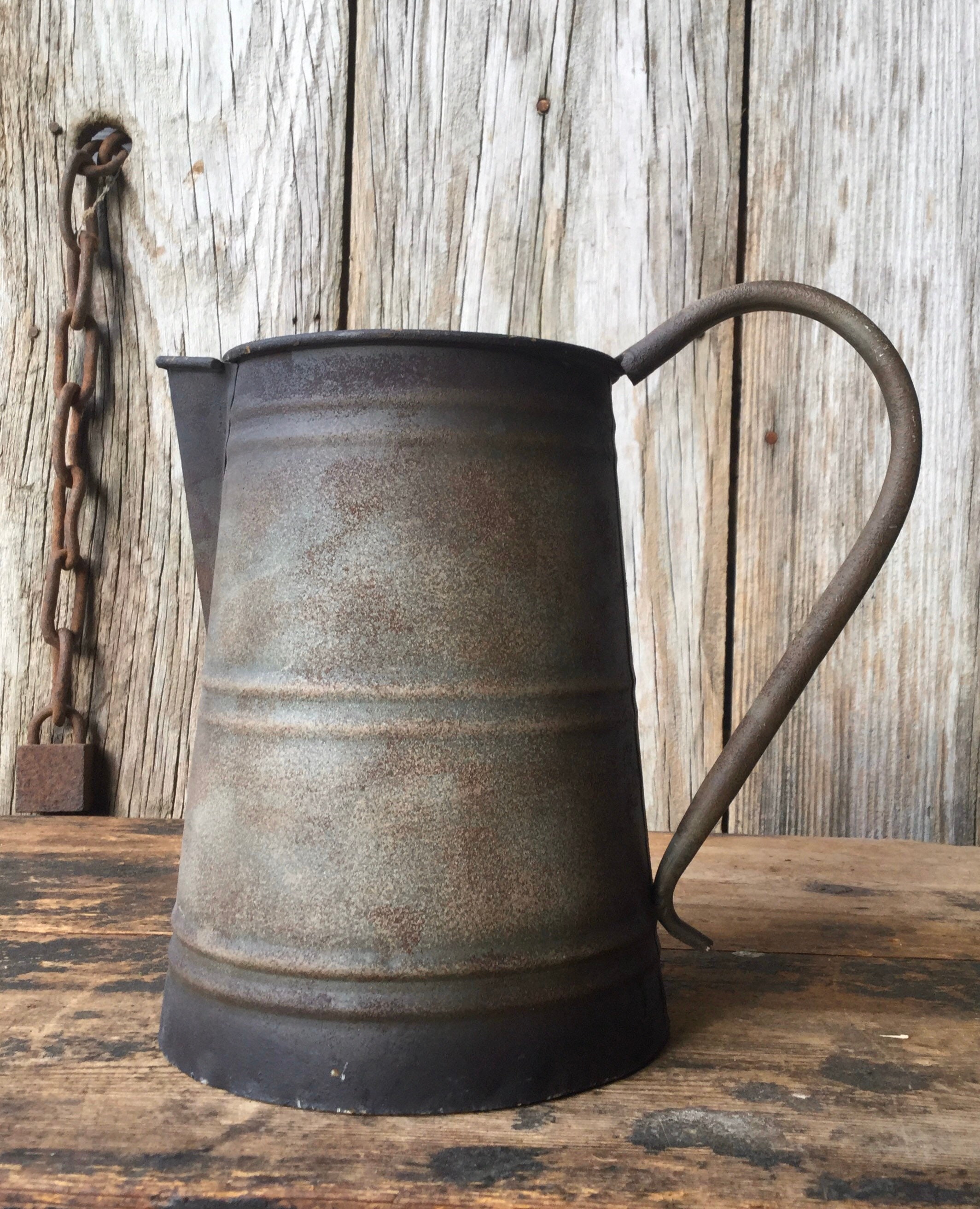 Primitive Coffee Pot Planter or Vase