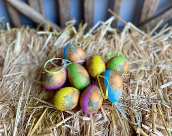 Paper Mache Easter Eggs with Chick Motif