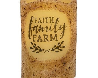 Faith, Family, Farm Pillar Candle