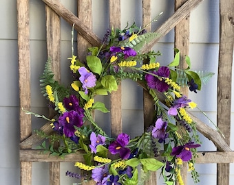 Purple Pansy Wreath