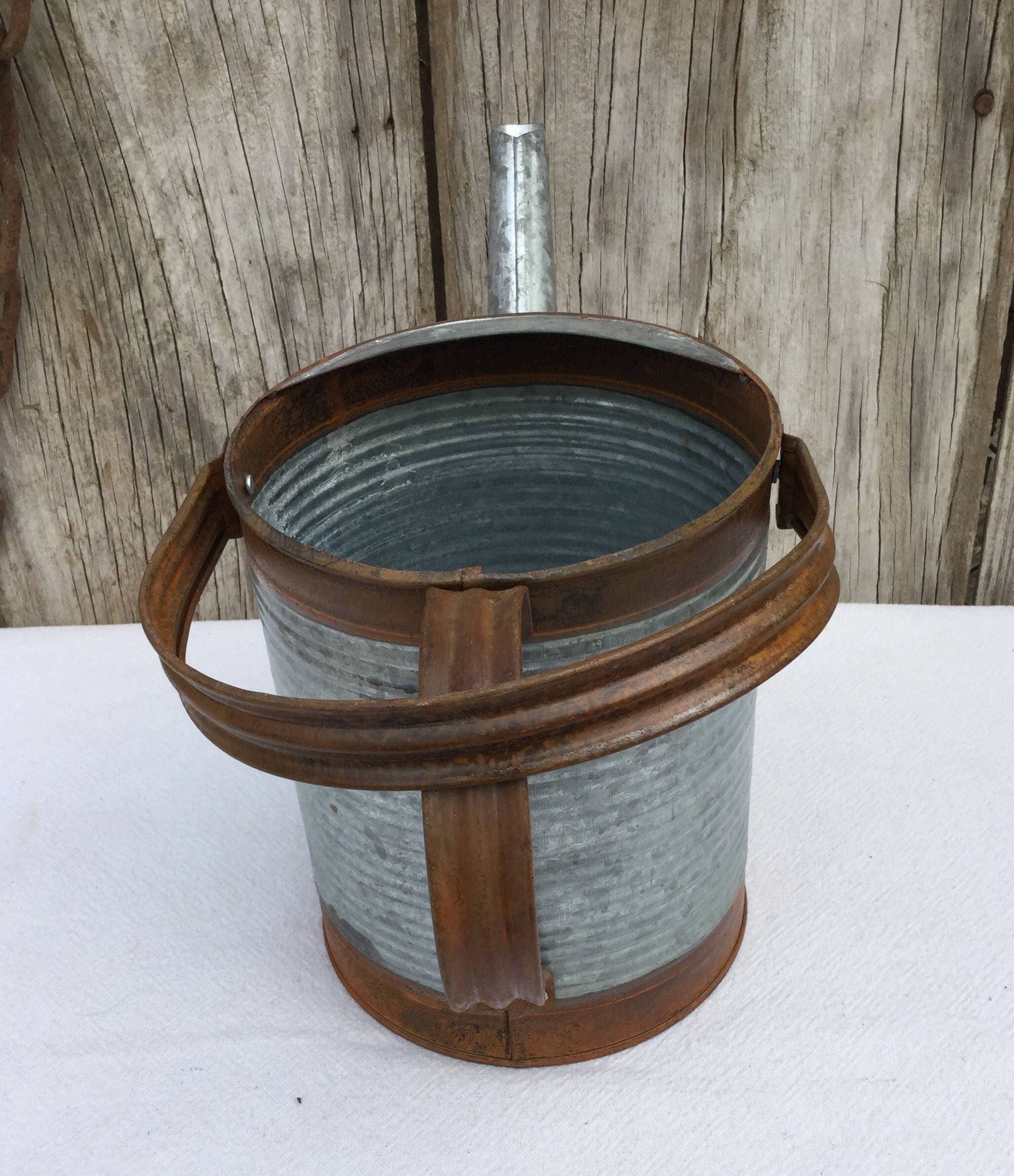 Galvanized Metal and Rusty Tin Watering Can