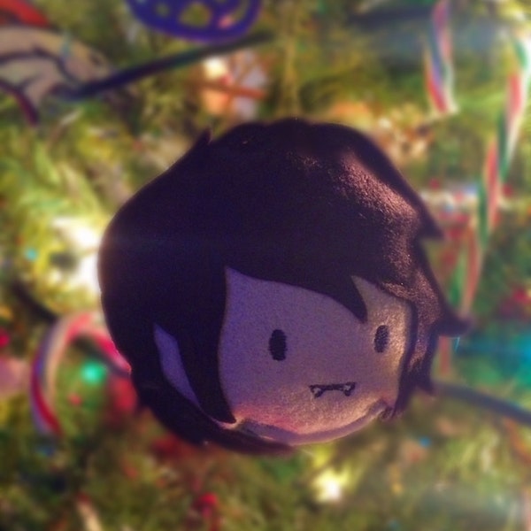 Adventure Time Marshall Lee Wool Felt Polyfill Stuffed Christmas Ornament