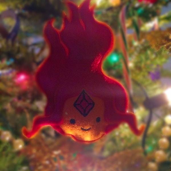 Adventure Time Flame Princess Wool Felt Polyfill Stuffed Christmas Ornament