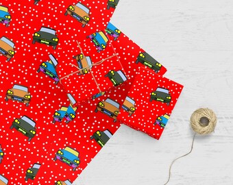 Christmas Citroen DS Red Wrapping Paper