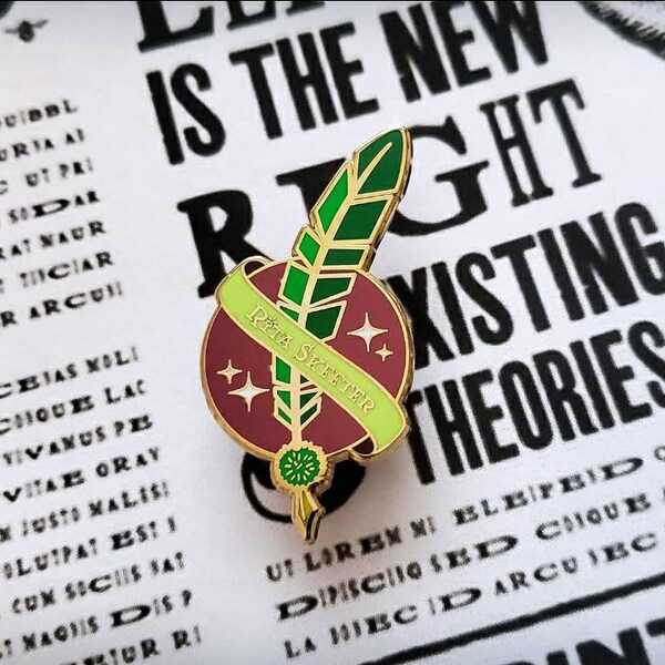 Queen of the Quills: Rita Skeeter Wizarding Themed Enamel Lapel Pin