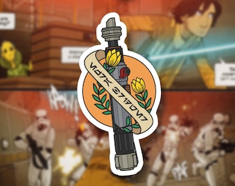 Lothal Rebel 2.0 - Star Wars Inspired Ezra Bridger [2nd Lightsaber] Matte Vinyl 4" Sticker