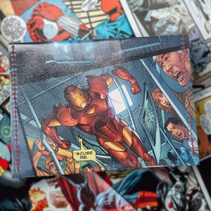 Cartera de cómic reciclada/portatarjetas de regalo - Iron Man