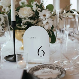 Table Numbers | Arch Table Numbers | Acrylic Table Numbers | Wedding Table Decor | Modern Table Numbers | Gold Mirror Acrylic | Signage