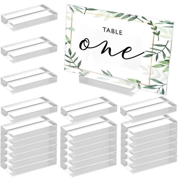 Acrylic Stand for wedding signs | Acrylic Sign Base | Acrylic Sign Block Stand | Place Card Display Holders | Table Number Base