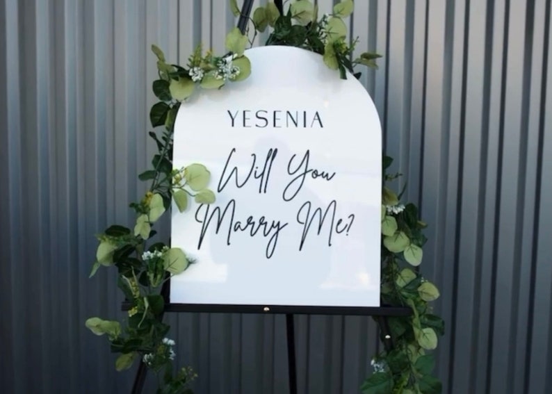 Will You Marry Me Sign Reversible Proposal Sign Proposal Ideas Proposal Decor Marry Me She Said Yes Sign image 1