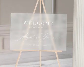 Frosted Acrylic Wedding Sign | Frosted Wedding Signage | Frosted Welcome Sign | Modern Acrylic Wedding Signs