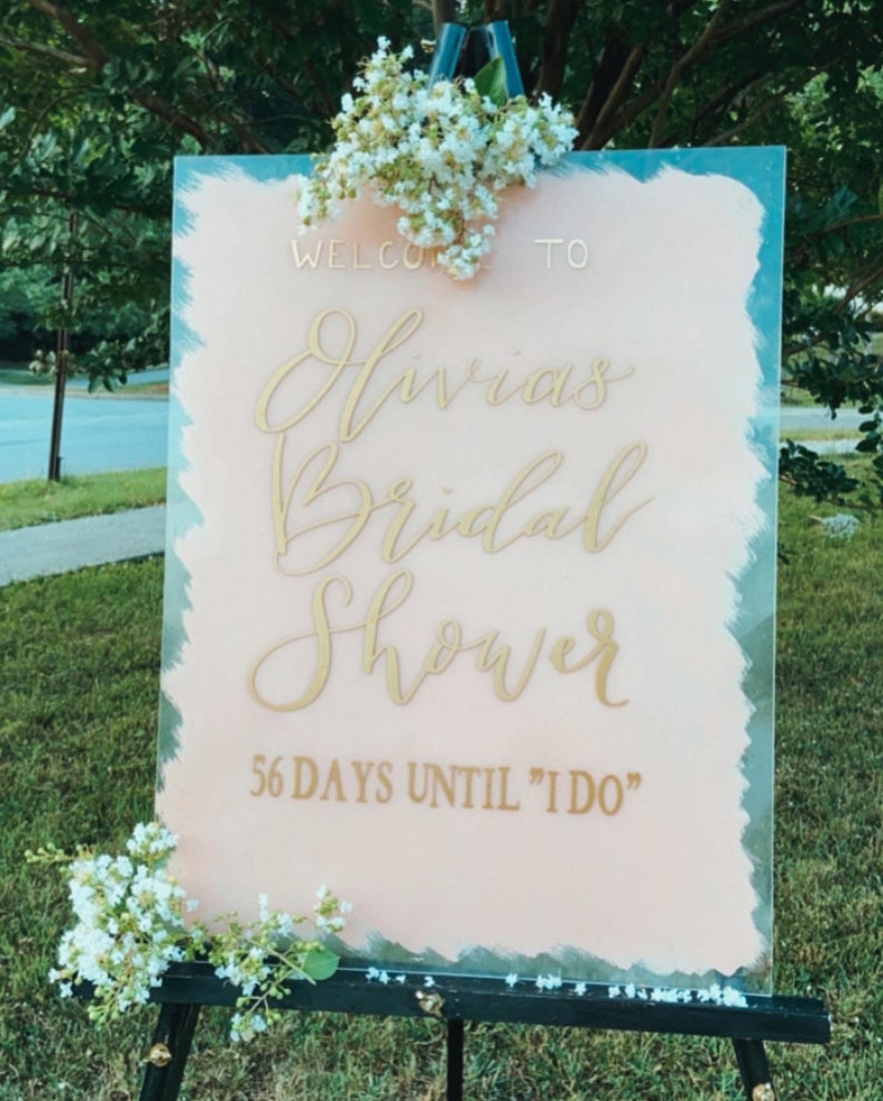 Bridal Shower Sign Acrylic Bridal Shower Sign Wedding Etsy