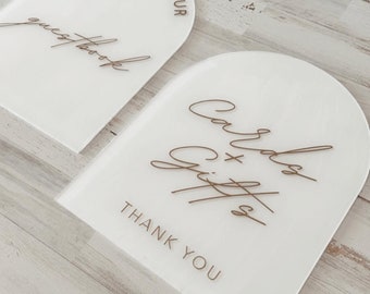 Arch Wedding Sign | Acrylic Wedding Signage | Round Arched Signs | Guestbook Sign | Cards Gifts | Menu Sign | Stationary