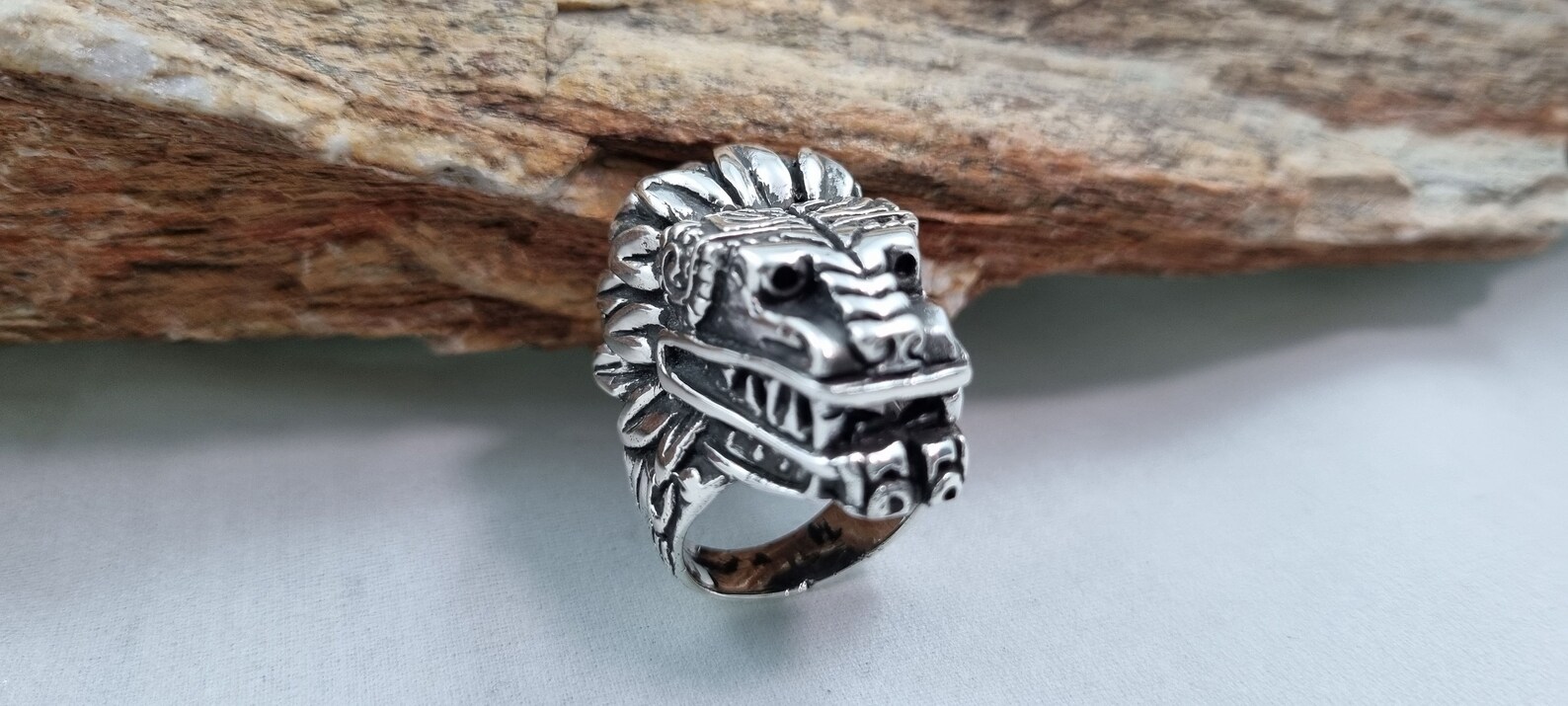 Men 925 Sterling silver Quetzalcoatl Ring handmade Etsy