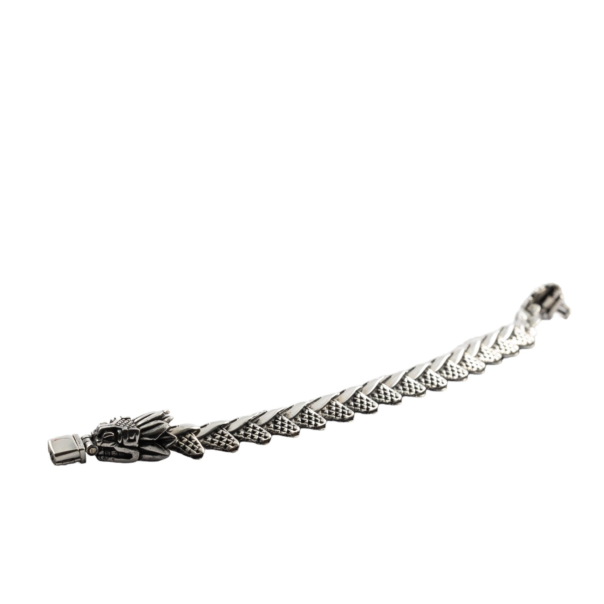 メンズ 925 スターリングシルバー ケツァルコアトル ブレスレット