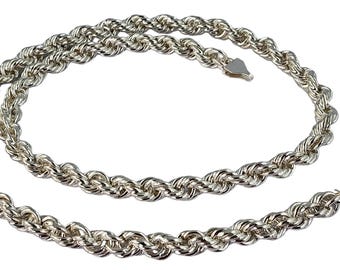 Torsal-Seilkette für Herren aus 925er Sterlingsilber, 61,5 cm (24,2 Zoll), 8 mm, handgefertigt in Mexiko
