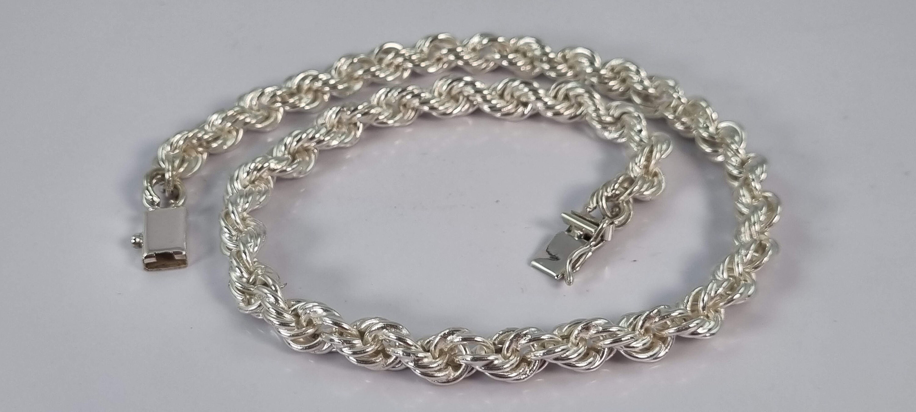 Collana Spiga Argento Collana Spiga In Argento Sterling 925 Catena A Corda Grano Pura Italia Nuova All 613577 - Foto 11