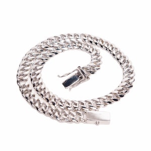 Men 925 Sterling Silver Thick and heavy barbado cuban link chain handmade