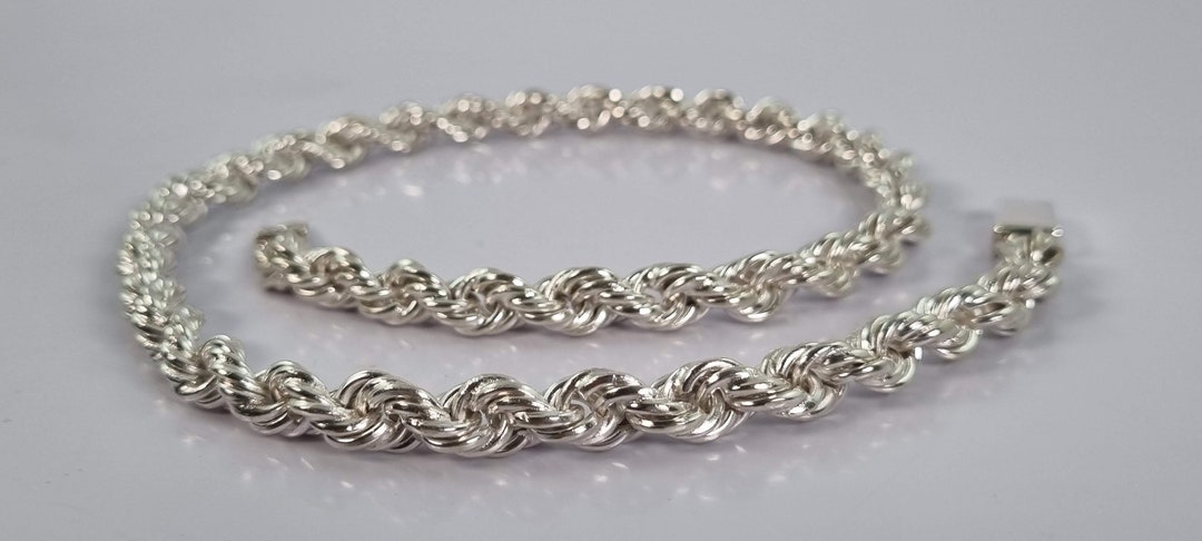 Men 9.25 Sterling Silver Heavy Rope Chain Handmade - Etsy