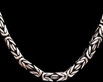 King Bali Herren-Halskette aus Sterlingsilber – Handgefertigte byzantinische Kette aus 925er Silber