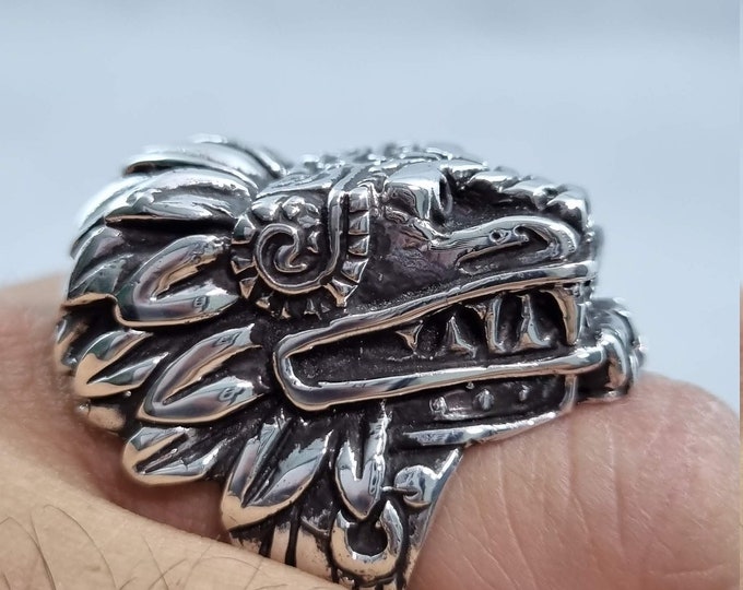 Men 925 Sterling silver Quetzalcoatl Ring handmade Etsy 日本