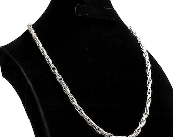 Doppelgliedrige Herrenkette aus Sterlingsilber, handgefertigte Halskette aus 925er Silber, schwere Kette, 60 cm