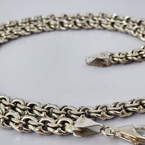 Men 925 Sterling Silver Thick and heavy chain link Necklace chinese link style.