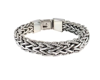 Schweres geflochtenes Sterlingsilberarmband