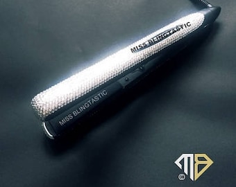 Customised Crystal Embellished Ceramic Hair Straighteners - Custom Rhinestone Diamante Hair Styler