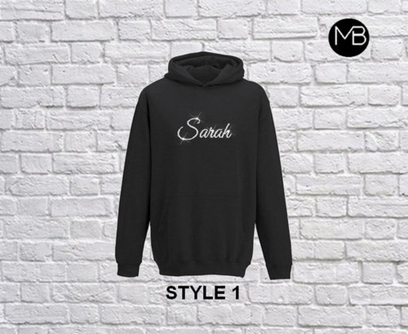 Rhinestone hoodie custom Outlet