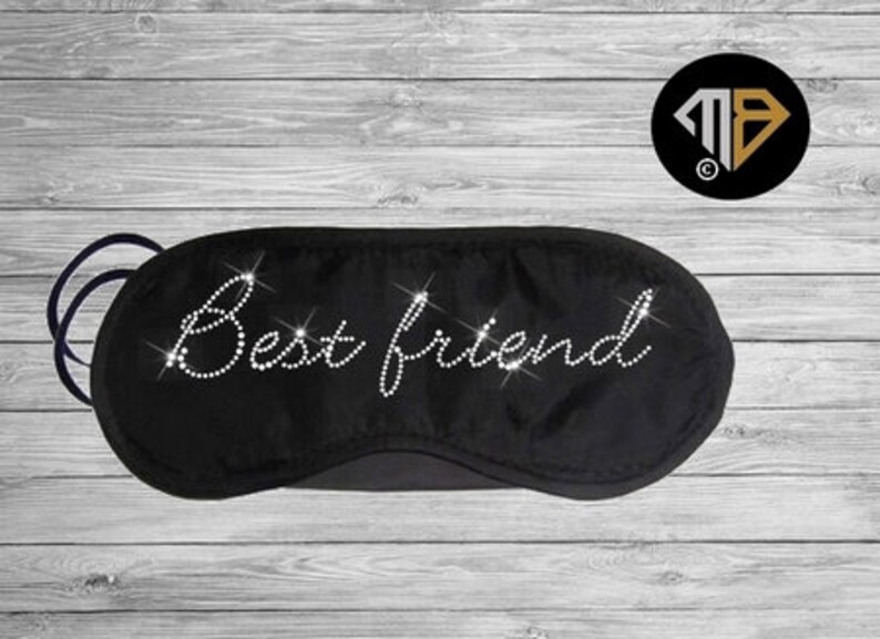 Rhinestone Diamante Personalised Eye Mask Sleeping Mask Gifts For Best Friend Best Friend Eye Mask Travel Eye Mask Blindfold