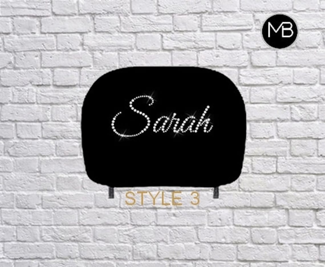 Personalised Car Seat Headrest Cover Custom Car Accessories Etsy