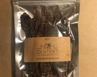 4 oz Homemade All Natural USA Made Beef Jerky Tenders Fillets Treats for Dogs/Cats/Pets!