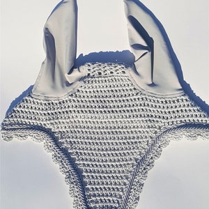 Silver Horse Fly Bonnet / Fly Veil / Horse Ear Bonnet