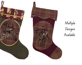 Equestrian Christmas Stocking: Handmade Fox Hunting Decor