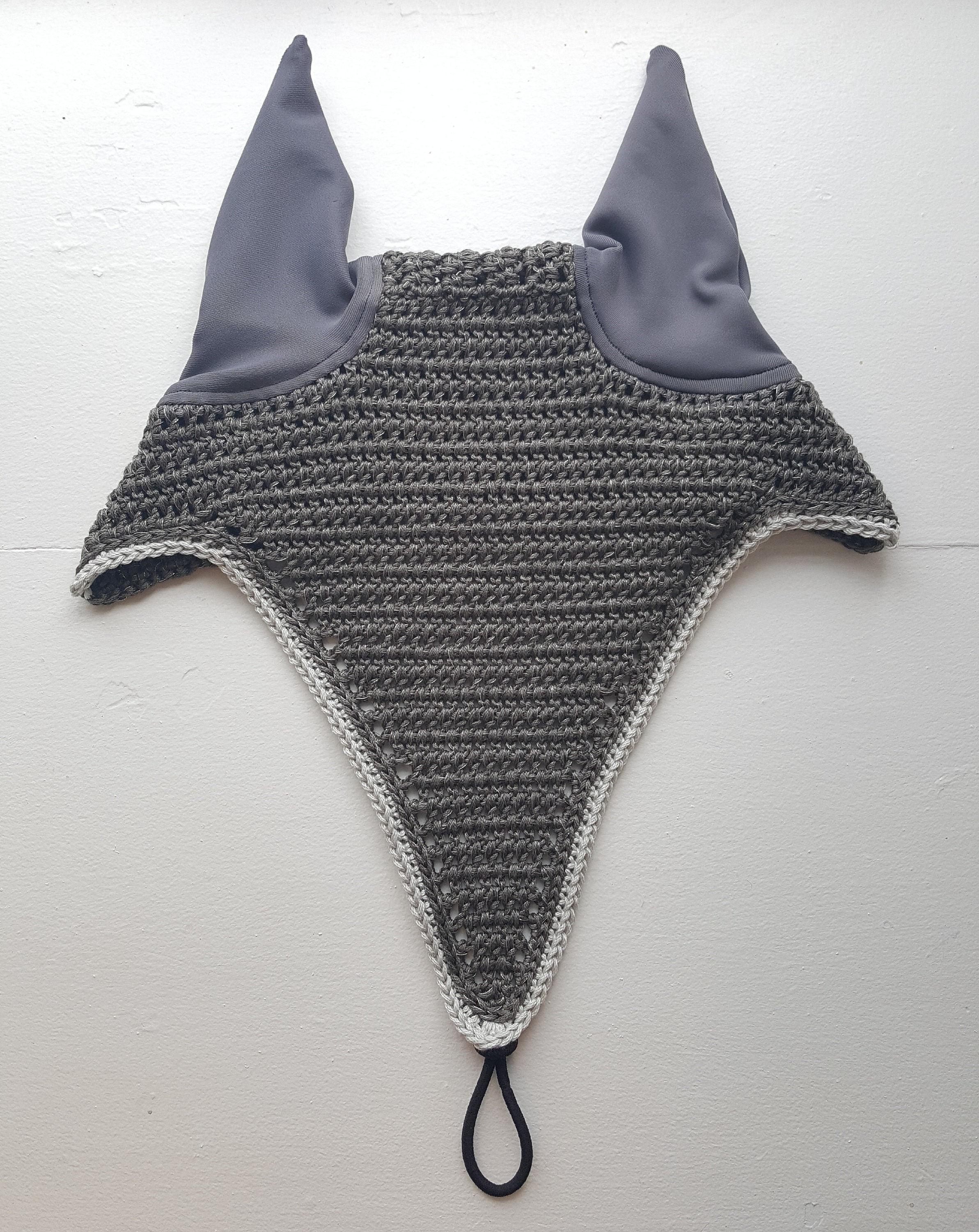 Charcoal Sparkle Tie Down Horse Fly Bonnet