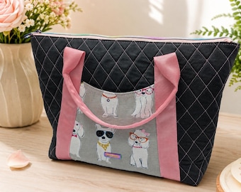 Quilted Dog Lover Tote Bag