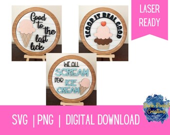 Ice Cream SVG PNG, Ice Cream Cone SVG, Ice Cream Svg Bundle, Laser Ready, Cricut file, Ice cream decor Svg, sprinkles svg, ice cream party