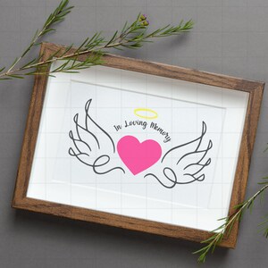 Angel Wings SVG PNG, In loving memory Svg png, in memory of svg, in memory of, halo svg, wings svg png
