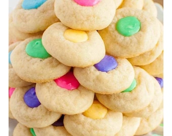 Christmas/New Year/Winter gift cookies--Customized Thumbprint  Cookies topped with pale colors of royal icing---2 dozens