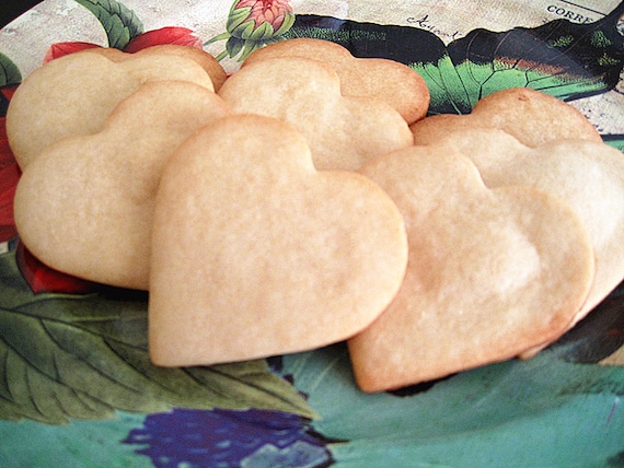 Christmas/New Year/Winter gift cookies---Homemade Heart Vanilla Sugar Cookies--- fresh baked cookies---Two dozen