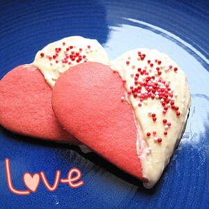 Thanksgiving gift cookieshomemade Pink heart shape sugar cookies/shortbread decorated with royal icing and sprinkles-Two dozen image 4