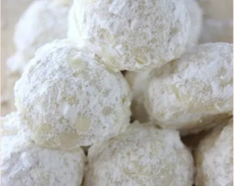Christmas gift cookies--pecan Snowball Cookies-Russian tea cakes--mexican wedding cookies--one dozen