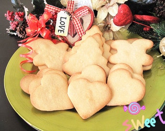 Christmas gift cookies--Homemade/fresh baked Vanilla Sugar Cookies set-Two dozen