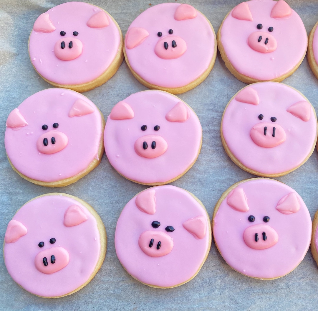Labor Day Cookies--pig Sugar Cookies--farm Animal Sugar Cookie--hand ...