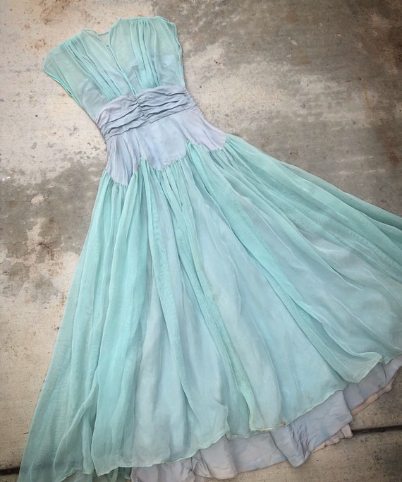 Vintage 1940’s Sheer Net Gown